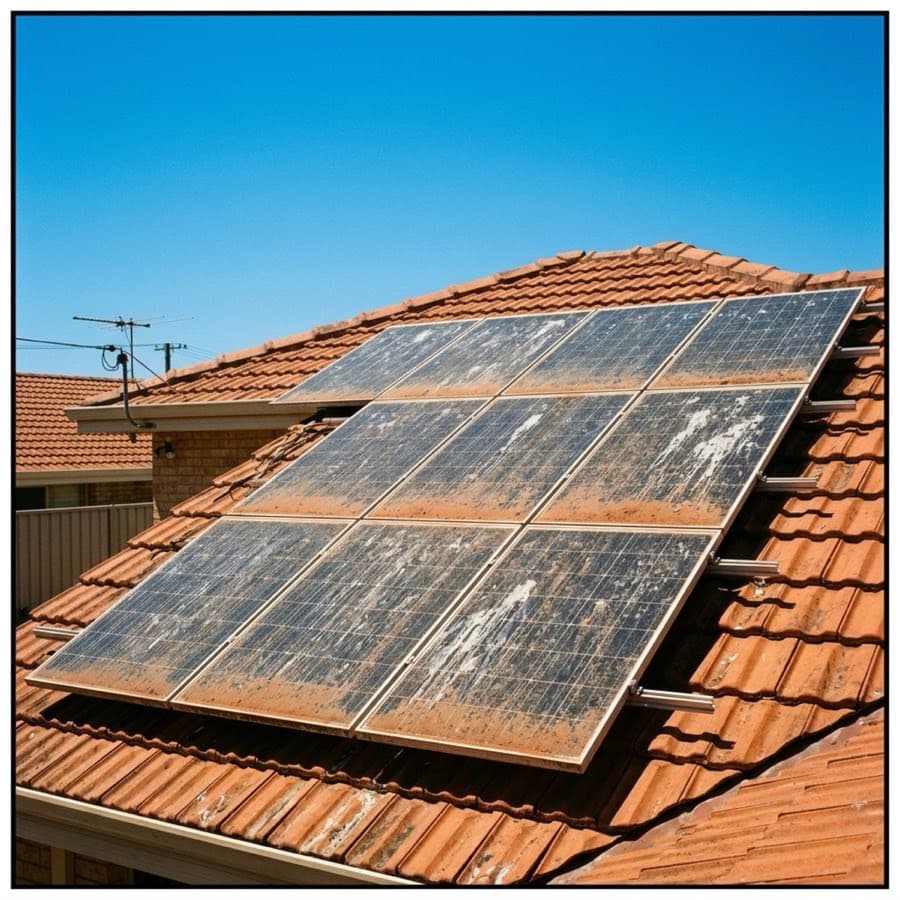 Solar panels before cleaning