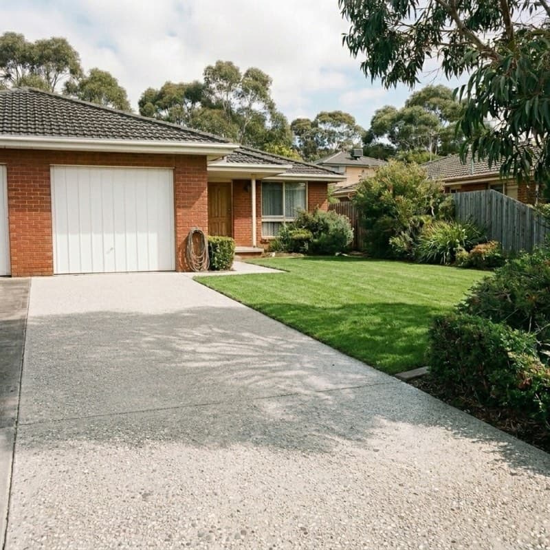 Driveway after pressure washing