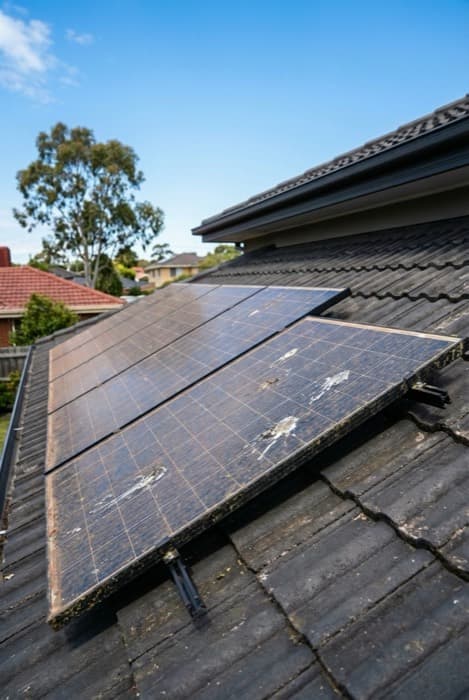 Dirty solar panels losing output