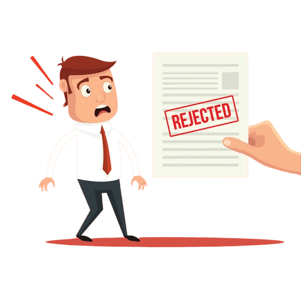 Insurance claim rejected illustration